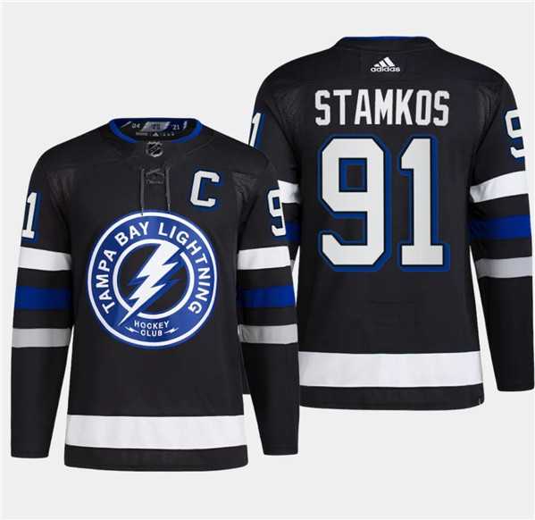Mens Tampa Bay Lightning #91 Steven Stamkos Black 2024 Stadium Series Stitched Jersey Dzhi->tampa bay lightning->NHL Jersey